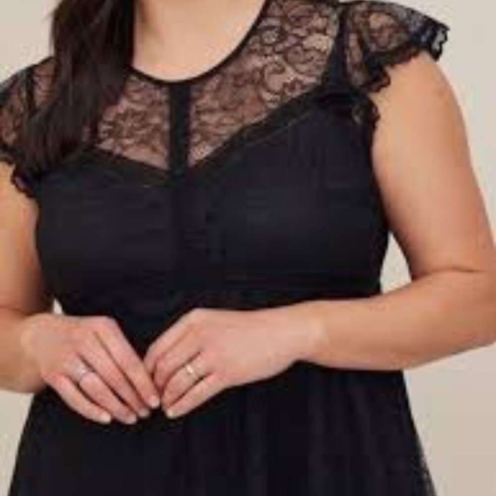 Torrid Peplum Lace Ruffle Sleeve Top 3
